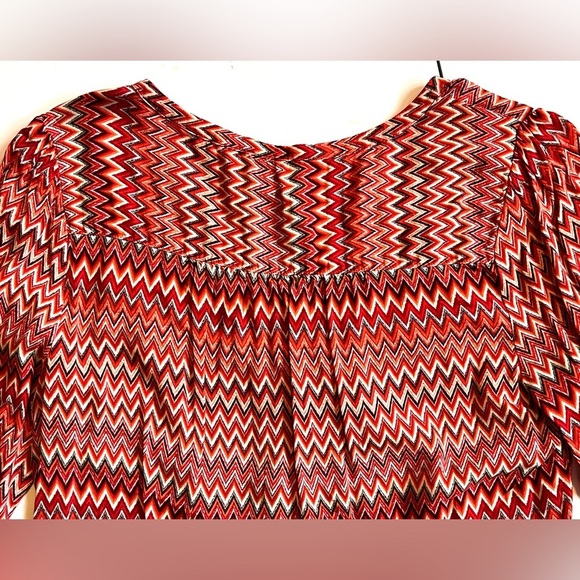 Lucky Brand Live in Love Women’s Chevron Patterned Red Blouse Size Small - Picture 12 of 12